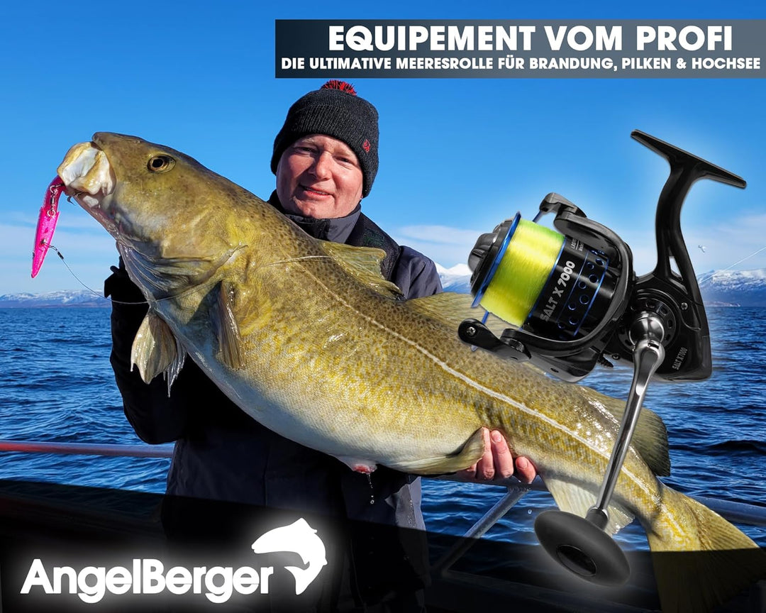 Angel Berger Salt X 7000 Meeresrolle Brandungsrolle Pilkrolle Hochseerolle Angelrolle Dorschangeln B