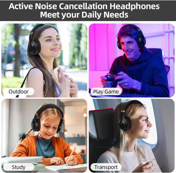 AXFEE ANC kabellose kopfhörer, Over Ear kopfhörer, kabellos Bluetooth mit Active Noise Cancelling 45