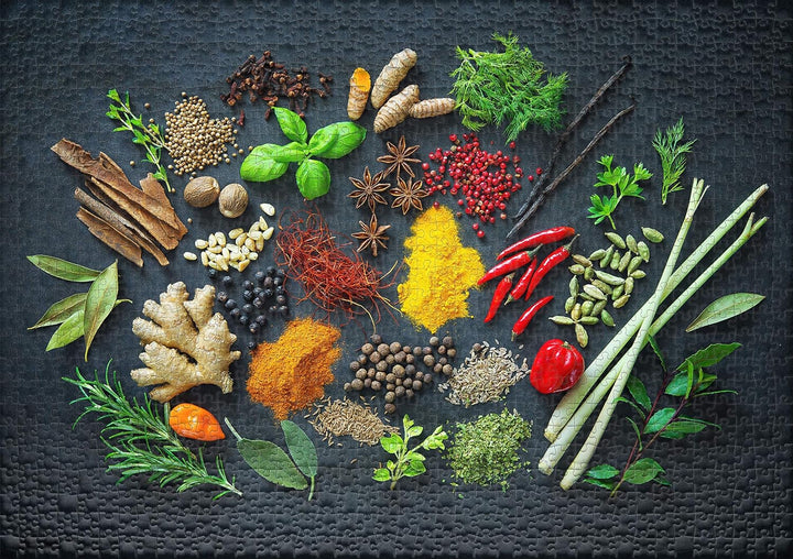 Ulmer Puzzleschmiede - Puzzle Spicy - Puzzeln mit Geschmack - modernes Puzzle mit 1000 Teilen zu Küc