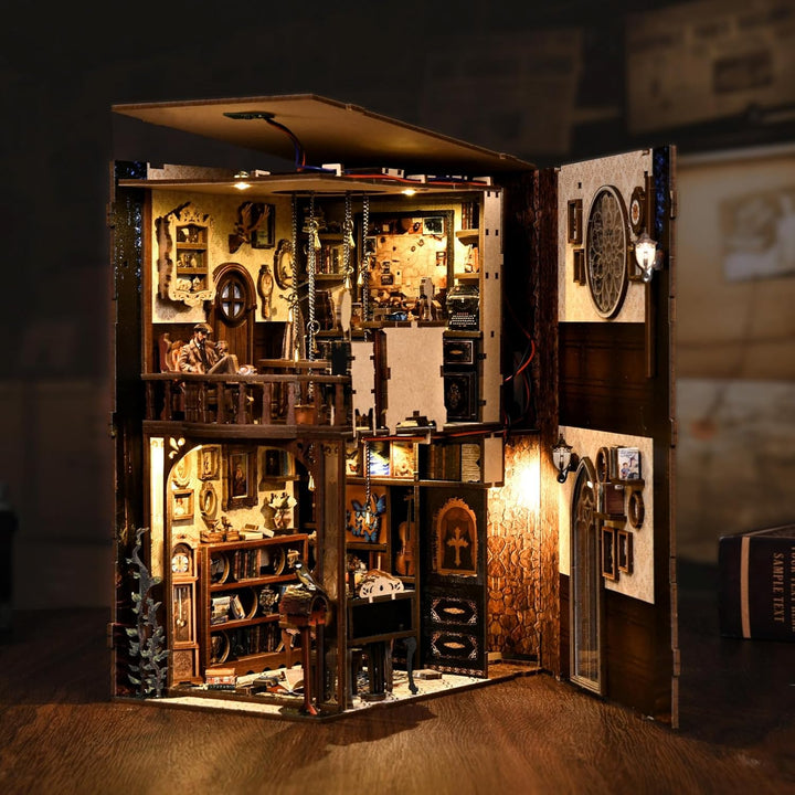 Book Nook Kit, DIY Miniatur Haus Puppenhaus Bausatz Bücherregal Deko für Jugendliche und Erwachsene（