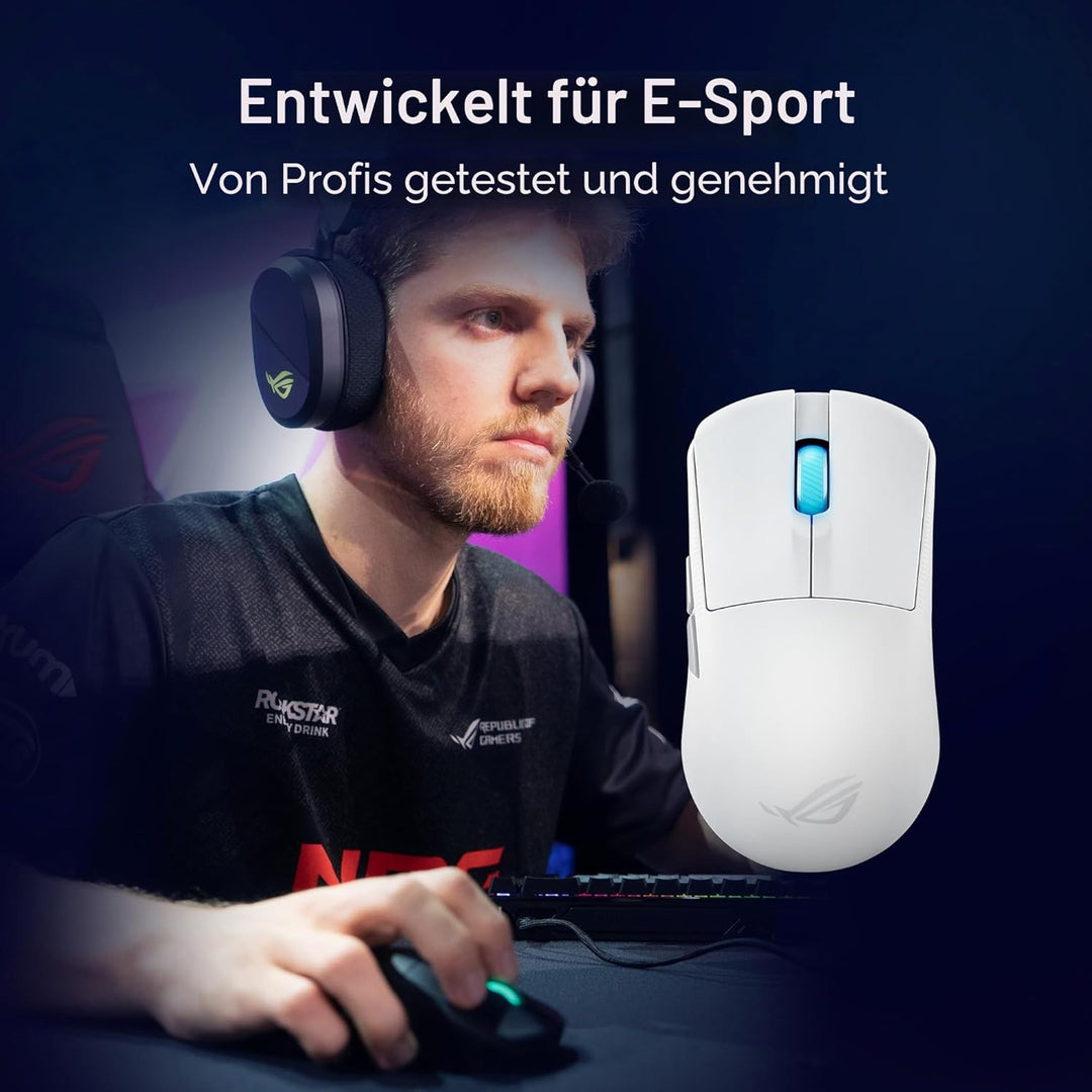 ASUS ROG Harpe Ace Mini White ultraleichte E-Sport Gaming Maus (49 Gramm, ROG Micro-Switches, SpeedN
