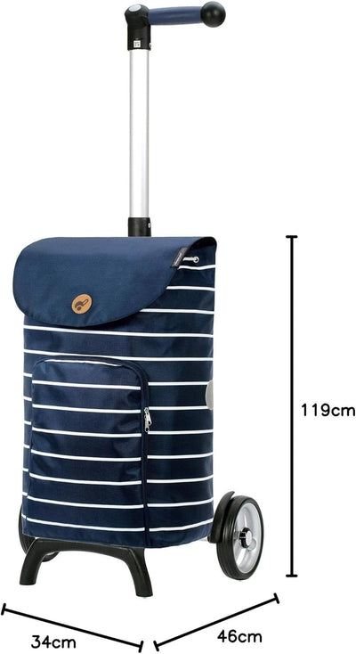 Andersen Shopper Unus Fun Alu mit Rad Ø 17cm und 41 Liter Tasche Mia blau, Mia Blau