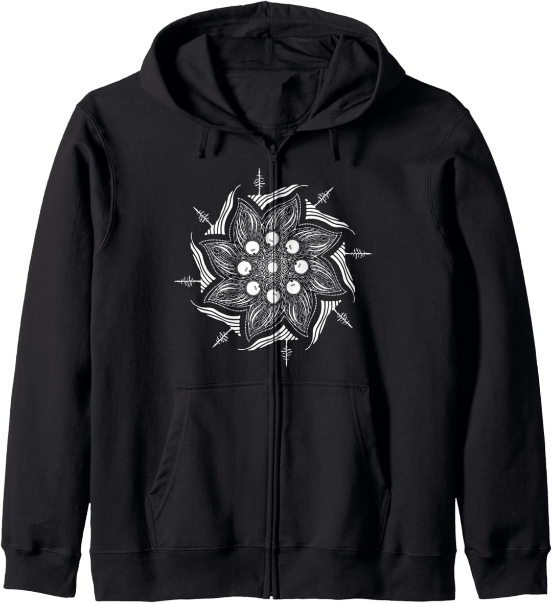 Cool Banjo Mountains & Tree Mandala Graphic Kapuzenjacke