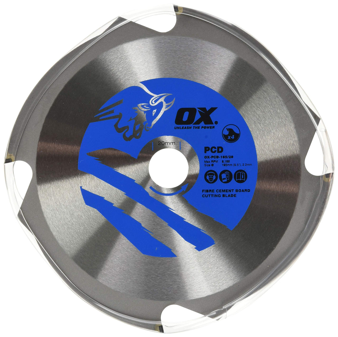 OX Fibre Cement Cutting Blade - 4 Teeth - 165/20mm, 165/20mm
