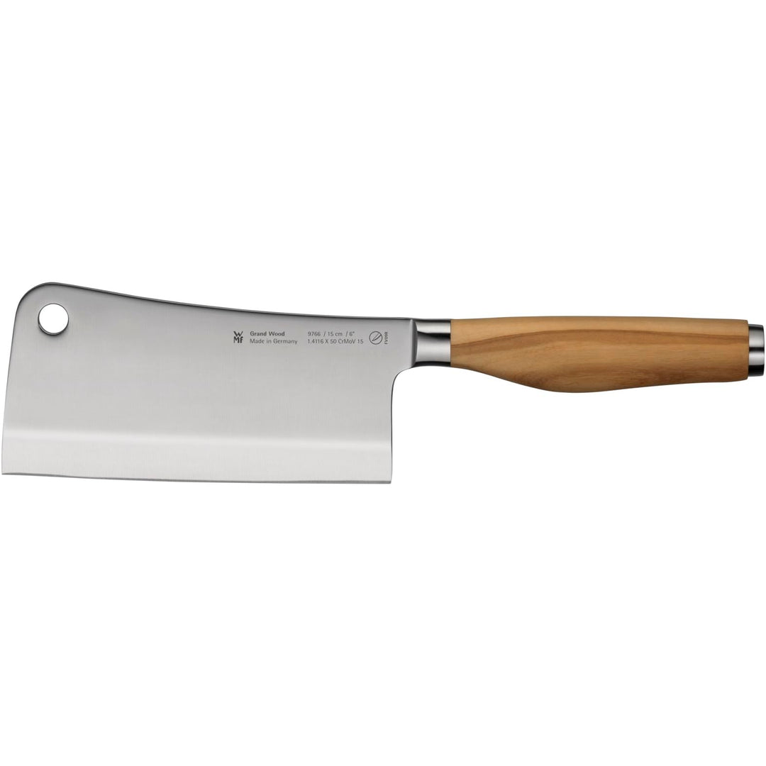 WMF Grand Wood Chinesisches Hackmesser 29 cm, Holzgriff, Made in Germany, Olivenholzgriff, Messer ge