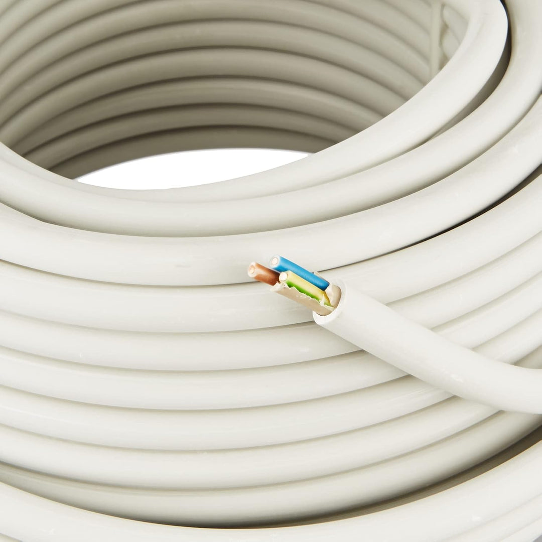 Kopp 150825001 NYM-J 3 x 1,5 mm² Feuchtraum-Kabel, 25 m-Ring & 107856005 Nautic Steckdose für Feucht