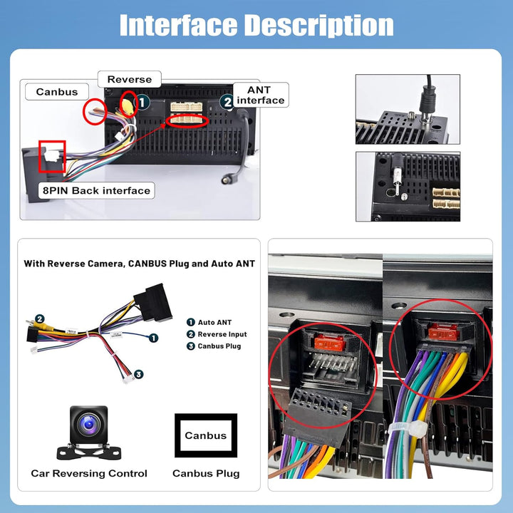 CAMECHO 52 PIN ISO Adapterkabel für VW/Golf/Passat/Touareg/Polo/Touareg/Skoda/Seat mit Radioantenne,
