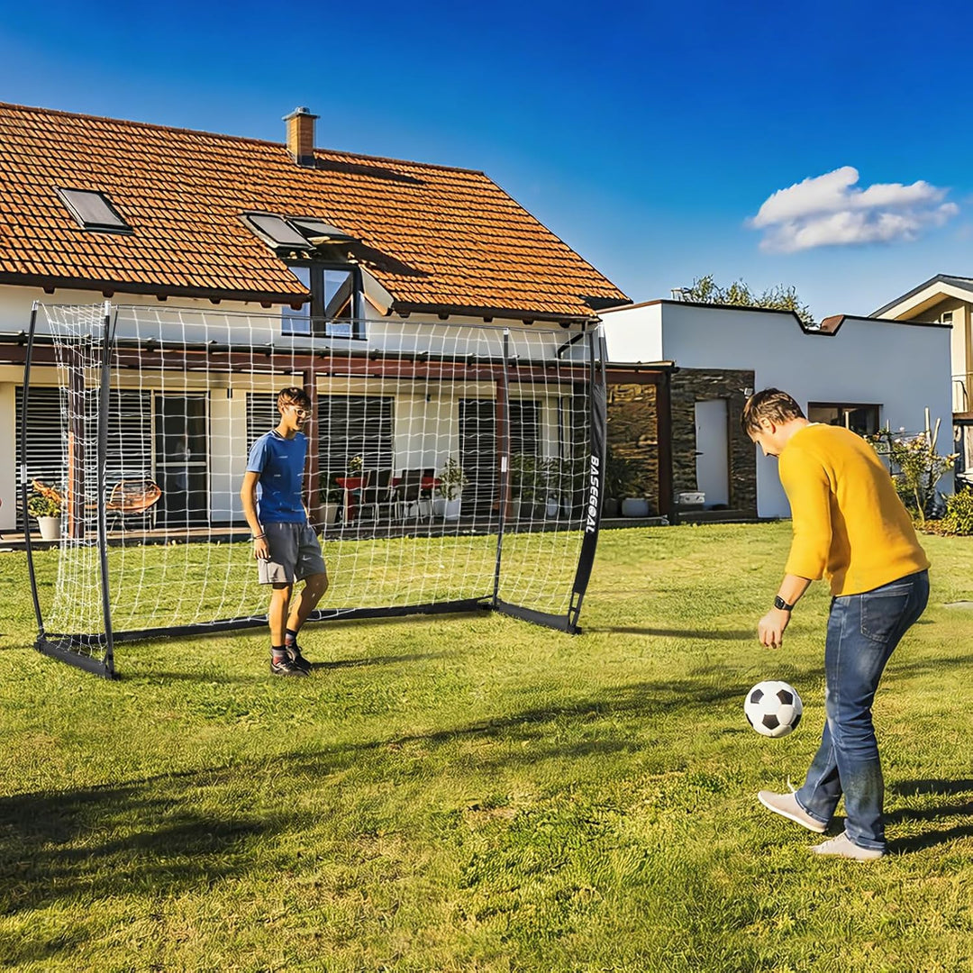 Fussballtor Outdoor [180cm/240cm/365cm], Faltbares Fussballtor Garten & Training mit Koordinationsle