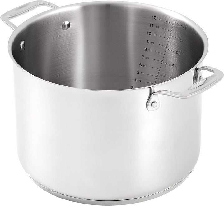 Stellar Profile 24 cm Suppentopf – 7 l Edelstahl- Kochtopf Induktion mit Zwei Griffen – Spülmaschine