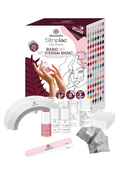 Alessandro Striplac Peel Or Soak -VEGAN- Starter Kit Basic LED-Nagellack Set - Flower Crown - Für Pe