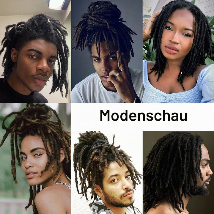 TAOYEMY Dreadlock Extension 8 inch 100% Human Hair Afro Kinky 20 Strands Dreadlock Extensions for Ma
