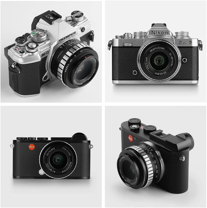 TTArtisan APS-C Objektiv, 23 mm, F/1,4, Metallgehäuse, kompatibel mit L-Halterung, Schwarz und Silbe