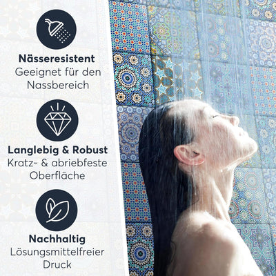 40 Stück Fliesenfolie für Bad und Küche 10x10 cm - Mosaikfliesen, Fliesensticker - selbstklebende Fl