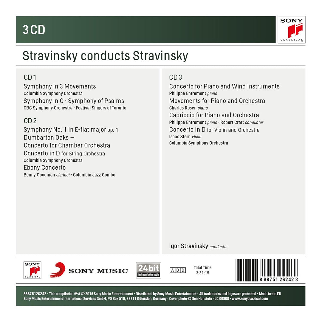 Stravinsky Conducts Stravinsky-Symphonies+Concerto, Audio-CD