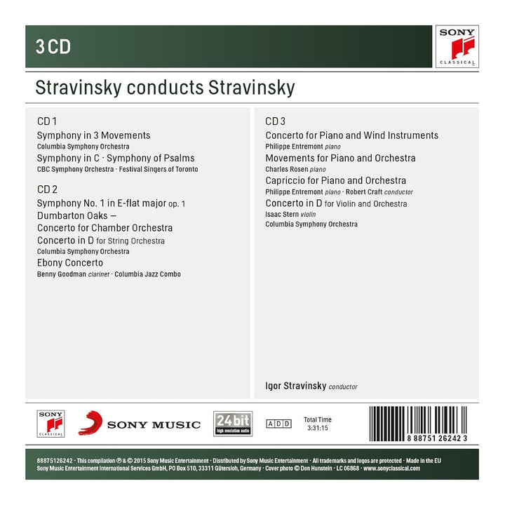 Stravinsky Conducts Stravinsky-Symphonies+Concerto, Audio-CD