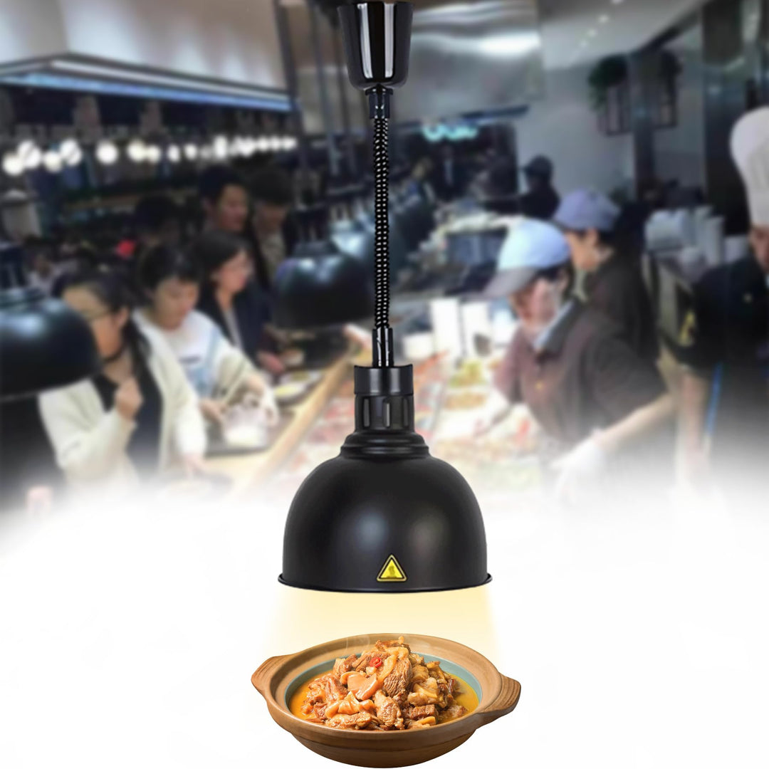 Wärmelampe Küche, 250W Hängend Wärmelampe Gastronomie für Speisen, 25cm Lebensmittel Wärmelampe für