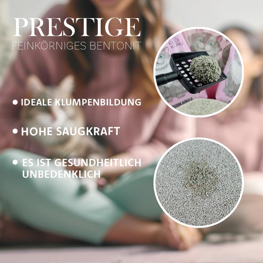 Prestige Katzenstreu - Geruchsneutralisierende Klumpstreu für Katzen - Staubfreies Katzenstreu - Nat