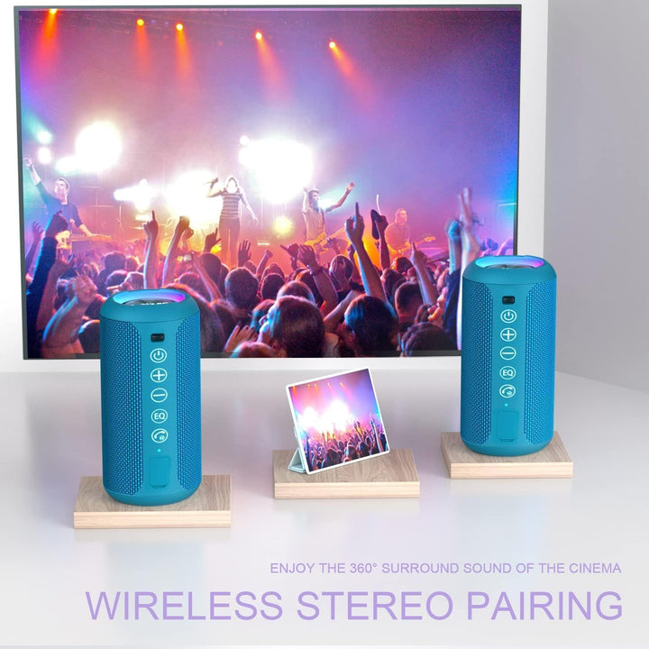 Ortizan Bluetooth Lautsprecher, Bleutooth Box mit LED-Licht, Tragbarer Mini Musikbox mit Freisprechf