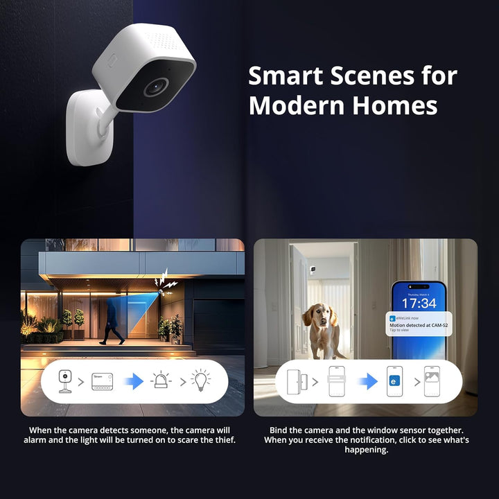 SONOFF CAM-S2 Indoor Security 2.4GHz WiFi Smart Überwachungskameras, 1080P HD, Ultra Clear Night Vis