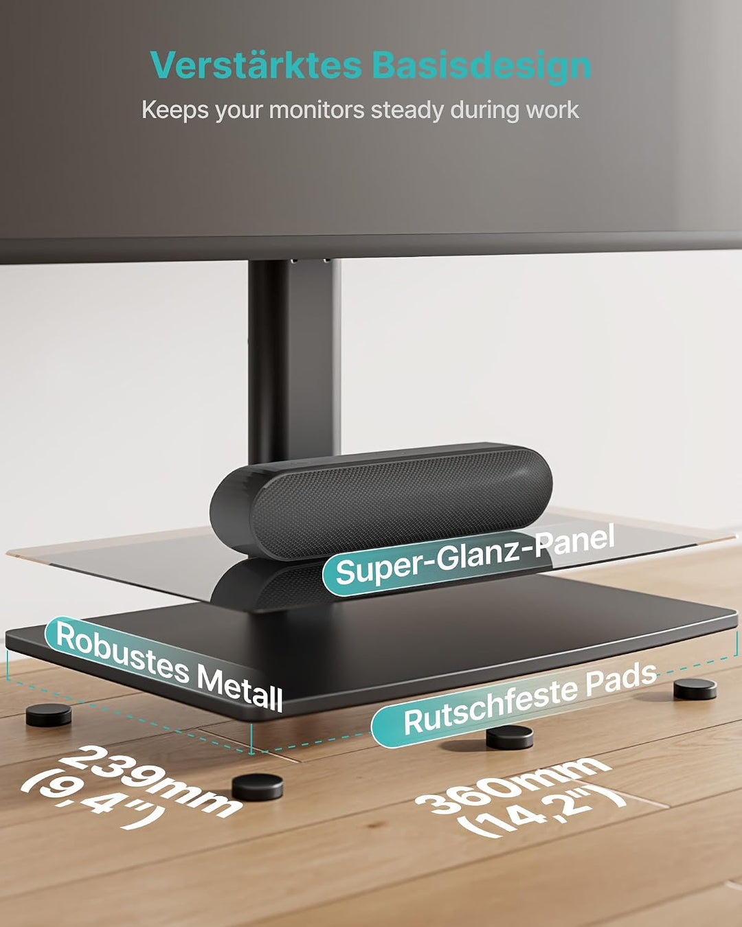 PEGZONE Vertikaler Doppel Monitor Ständer für 17-34 Zoll Bildschirme, Monitorhalterung Übereinander