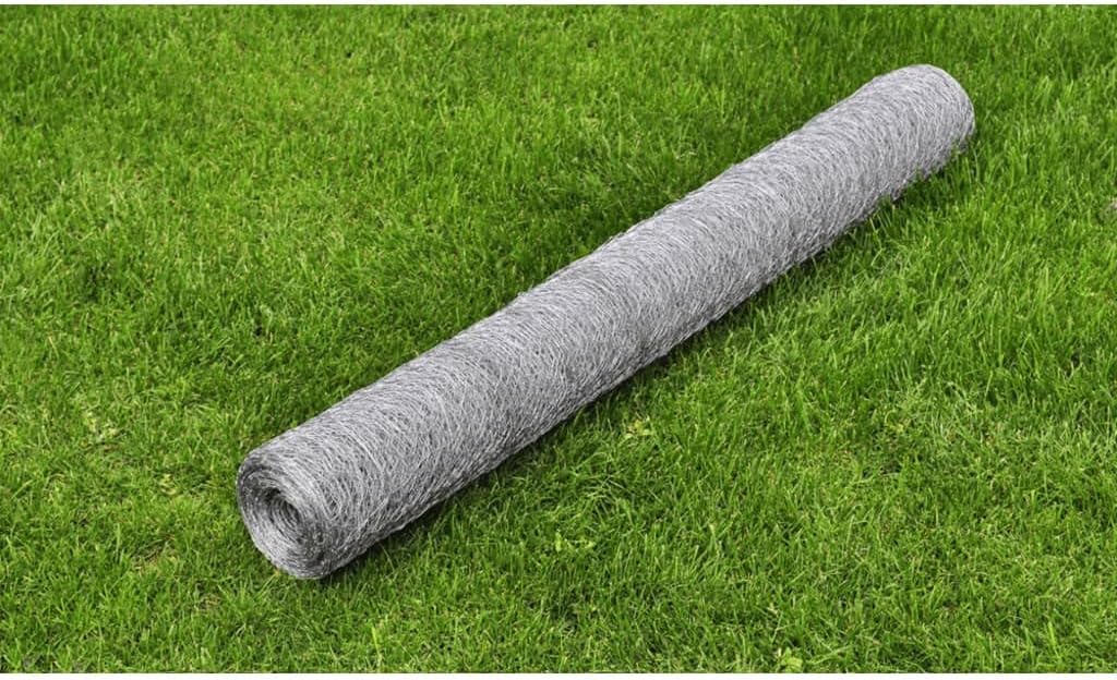vidaXL Maschendraht Drahtgeflecht Drahtzaun Verzinkter Stahl 25×0,5 m Silbern 0.5 m Silber, 0.5 m Si
