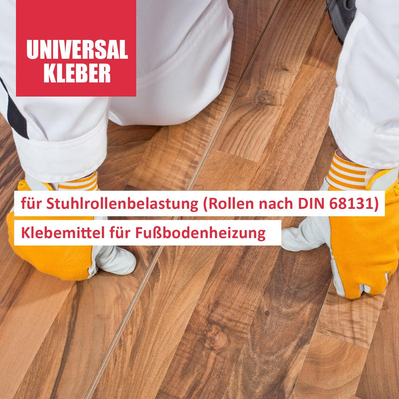Bodenkleber 1kg - Universalkleber Teppich, PVC, CV, Linoleum, Kork, Vinylboden kleben, Parkett Klebe