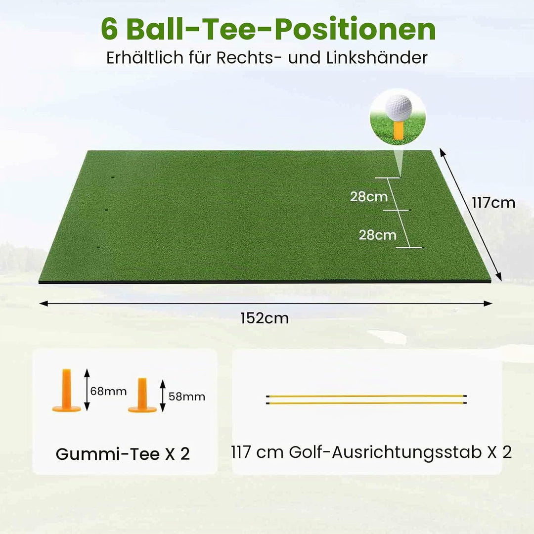 LIFEZEAL Golf Abschlagmatte inklusive Gummi Tee, Golf Matte zusammenrollen, Golf Abschlagmatte mit 6