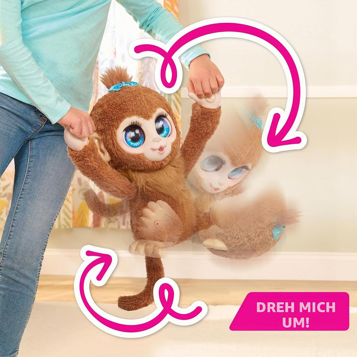 FurReal Peanut, das verspielte Äffchen, interaktives Spielzeug, 38 cm grosser Plüschaffe mit Soundef