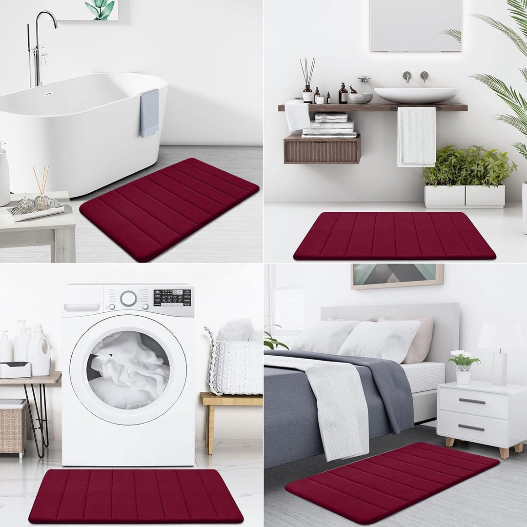 Homaxy Memory Foam Badezimmer Badeteppiche Saugfähige Rutschfester Badvorleger Waschbar Badematte -