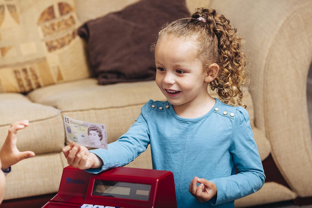 Learning Resources Pretend & Play Spielkasse mit Rechenfunktion und GB-Spielgeld Rot UK, Rot UK
