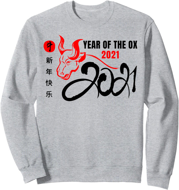 Jahr des Ochsen 2021 T-Shirt Frohes chinesisches Neujahr Sweatshirt