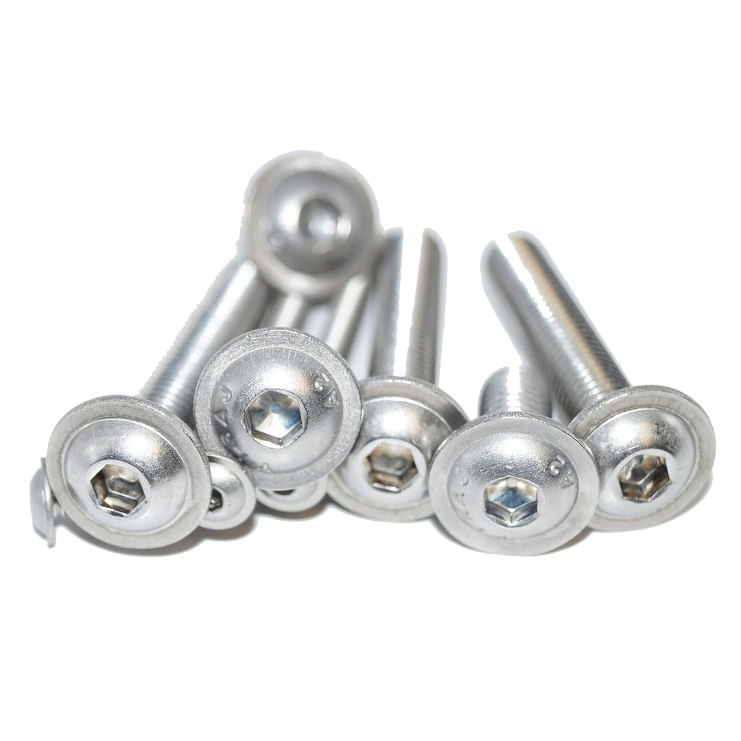 Flachrundkopfschrauben mit Innensechskant mit Flansch M4X55 25 Stück ISO 7380-2 A2 Edelstahl rostfre