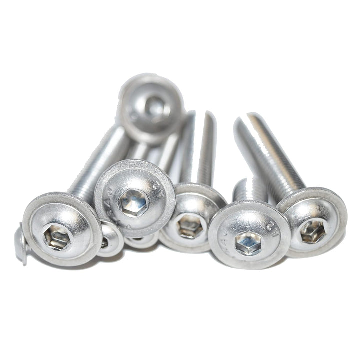 Flachrundkopfschrauben mit Innensechskant mit Flansch M5X50 25 Stück ISO 7380-2 A2 Edelstahl rostfre