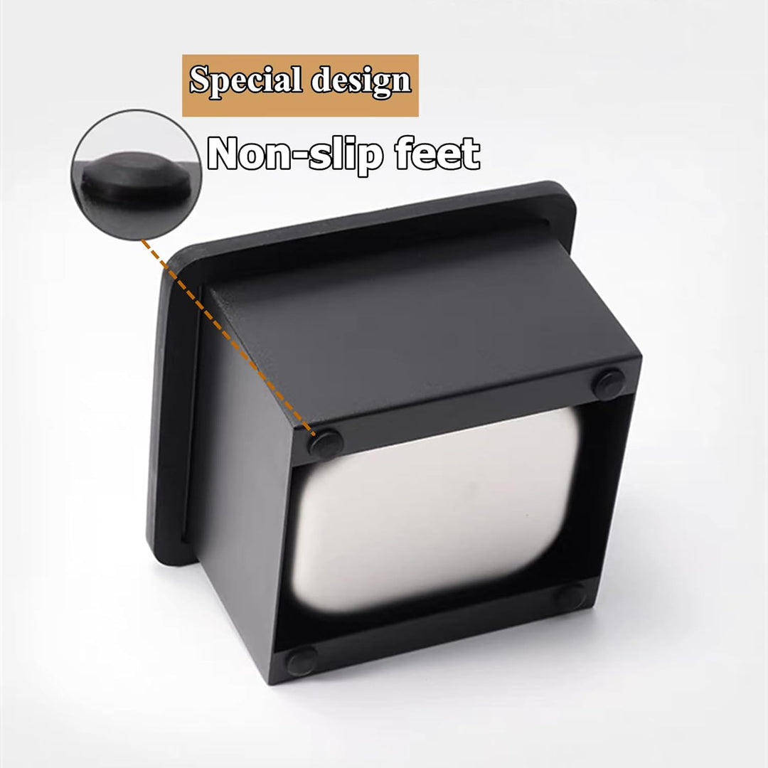 Gocoffun Espresso-Kaffee-Klopfbox, Edelstahl-Kaffee-Puck-Behälter, mit geräuschreduzierendem Gummiri