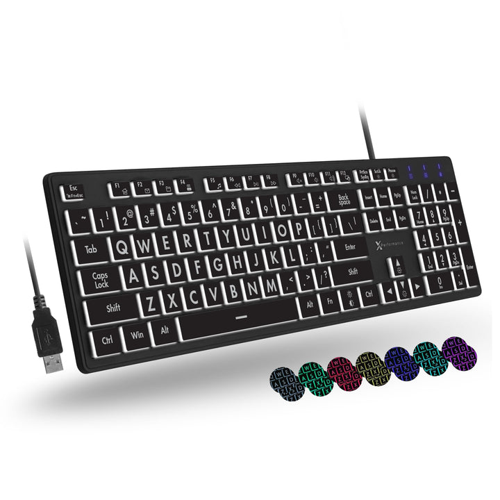 X9 Performance Grosse Tastatur mit Hintergrundbeleuchtung, leicht zu sehen und zu tippen, grosse Tas