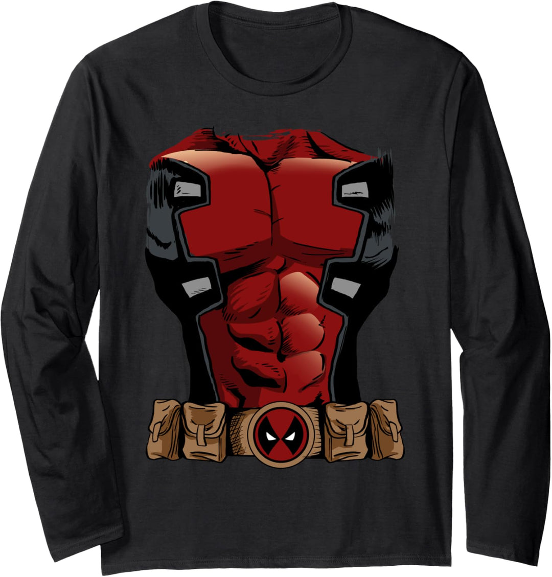 Marvel Deadpool Comic Halloween Costume Langarmshirt