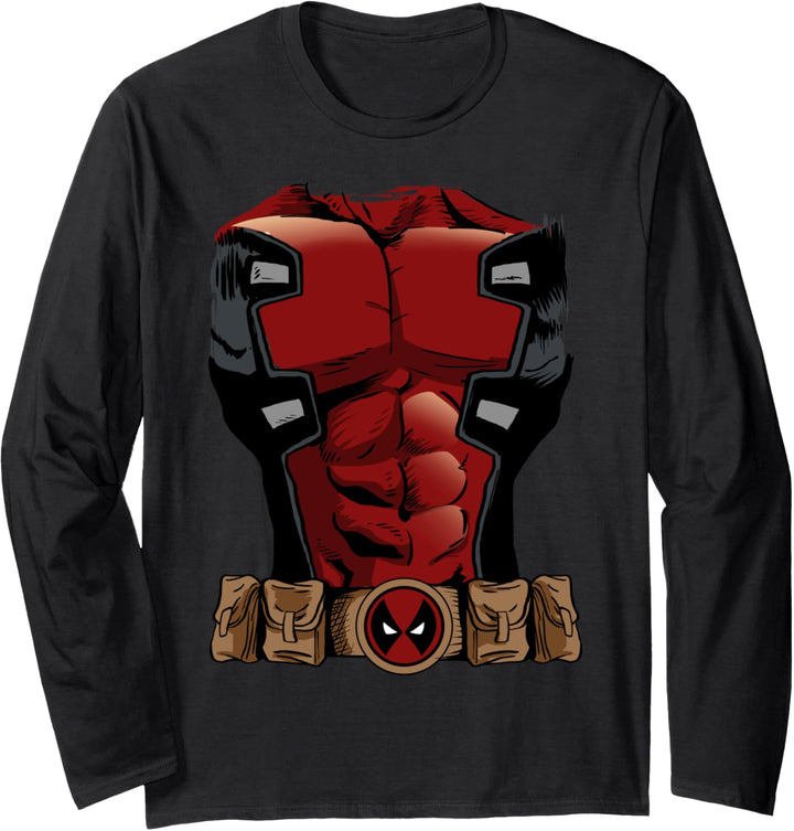 Marvel Deadpool Comic Halloween Costume Langarmshirt
