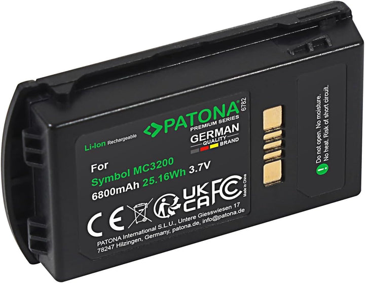 PATONA Premium Akku für Zebra MC3200, MC32N0, MC32N0-S, MC3300, Motorola | Ersatz für Zebra BTRY-MC3