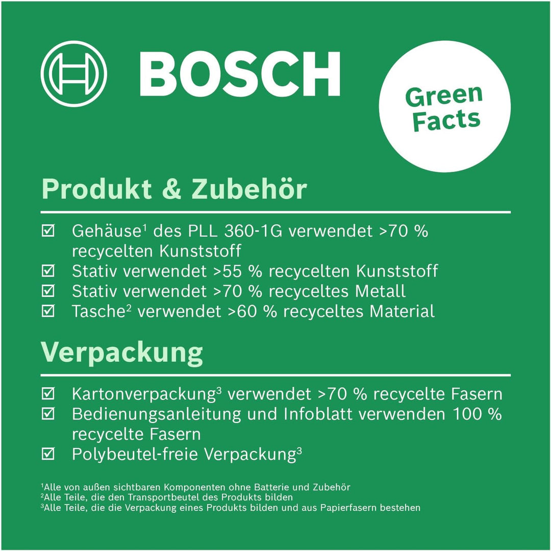 Bosch Linienlaser PLL 360-1G (360° grüner Laser, selbstnivellierend, ±0,4 mm/m Genauigkeit, integrie
