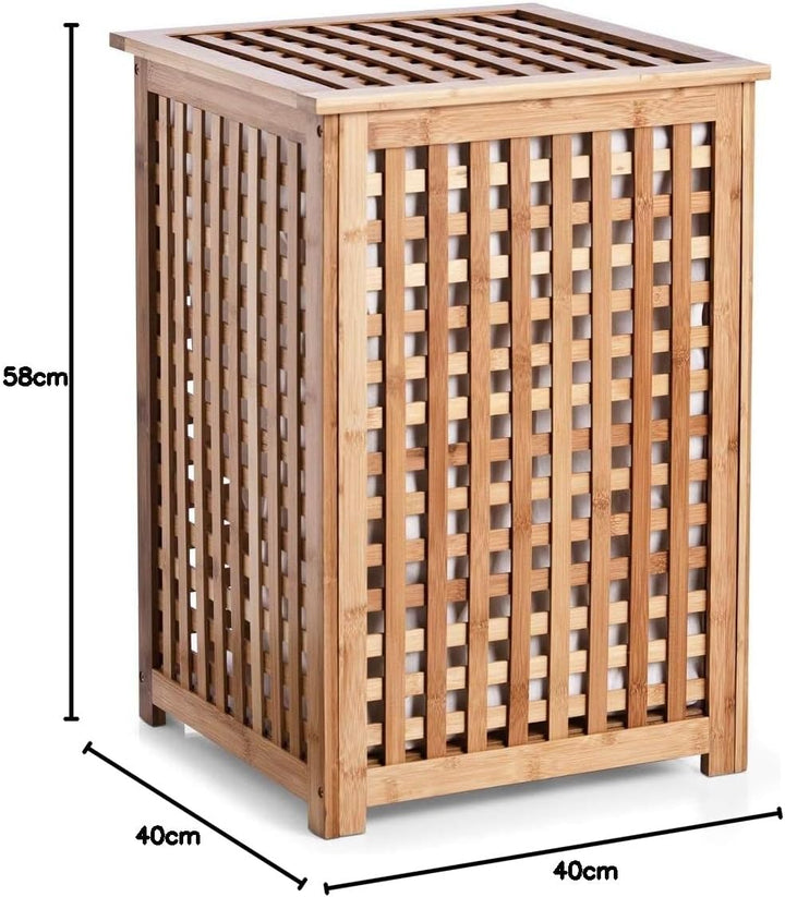 Zeller 13438 Wäschetruhe 40 x 40 x 58 cm, Bamboo