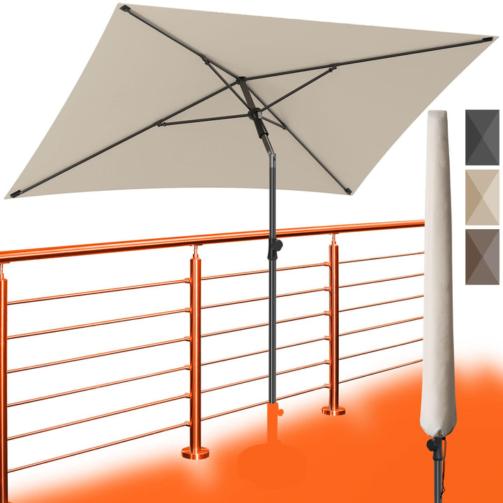 4smile Sonnenschirm Balkon SunnyShade Plus, mit Sonnenschirm Schutzhülle - Sonnnenschutz Balkon SET,