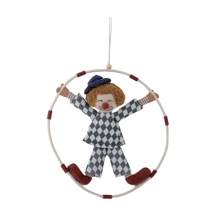 Bloomingville Alfredo Mobile mit ca. 25cm aus Baumwolle und niedlichem Clown-Motiv