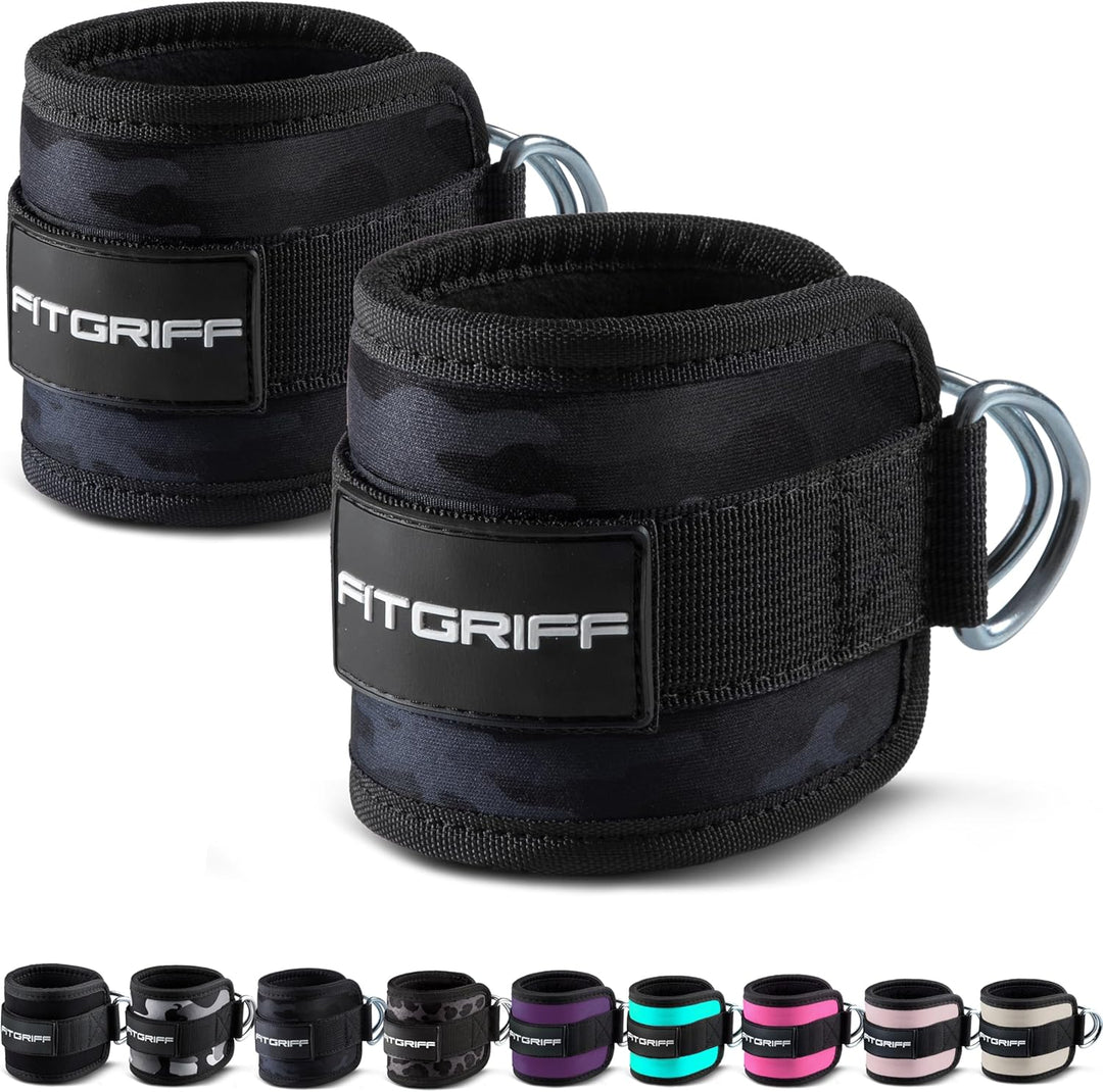 Fitgriff® Fussschlaufen V1 (gepolstert) - für Fitness Training am Kabelzug - (2 Stück) Ankle Straps