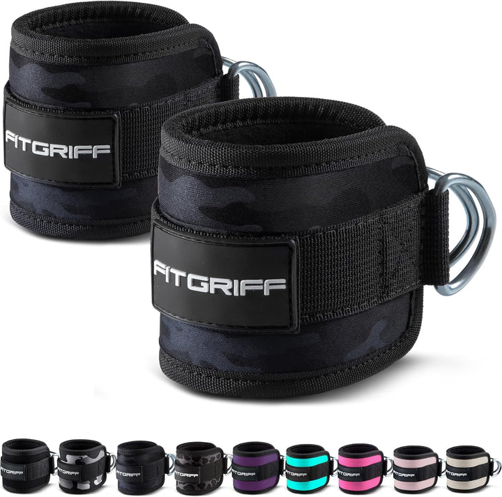 Fitgriff® Fussschlaufen V1 (gepolstert) - für Fitness Training am Kabelzug - (2 Stück) Ankle Straps
