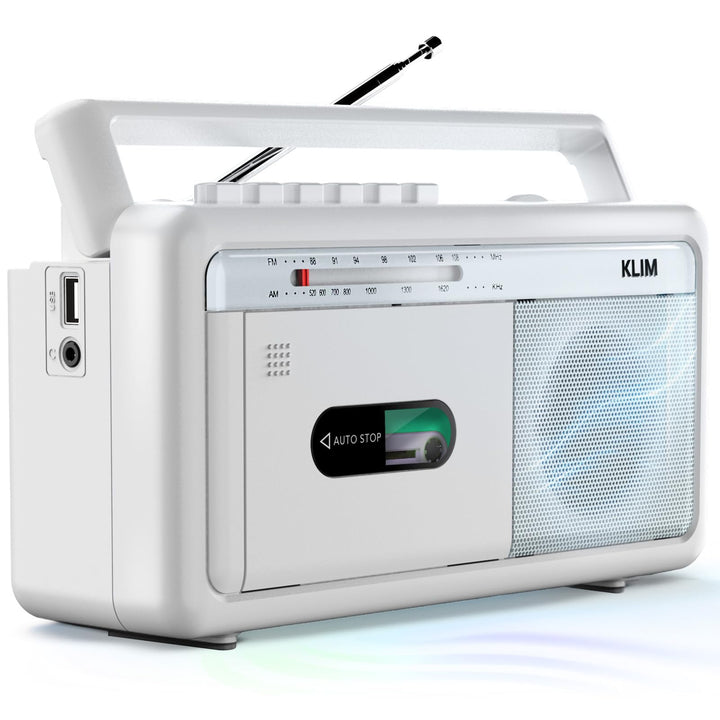 KLIM Tragbare Kassettenspieler Boombox, AM/FM Radio, Bluetooth Radio, Cassette Player & Kassettenrec