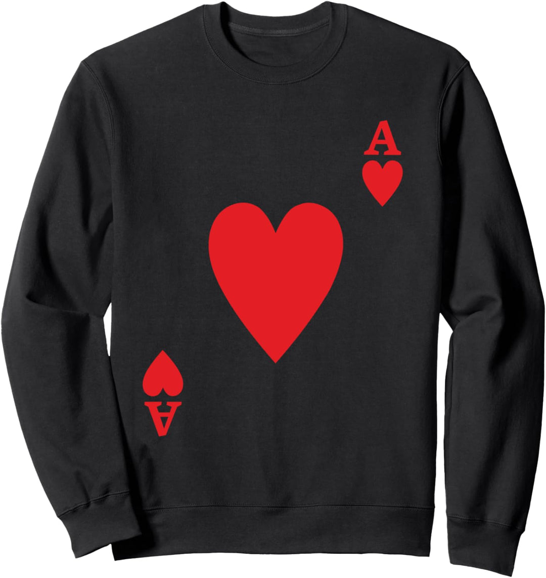 Karneval Kostüm Herz Ass Faschingskostüm Poker Kartenspiel Sweatshirt