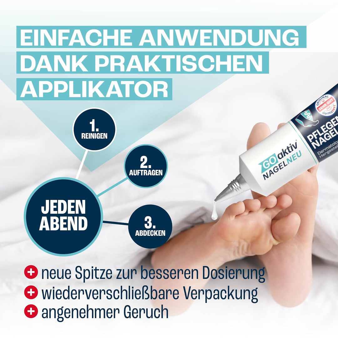 GOaktiv® NAGELNEU 10ml | Nail Care | Intensive Nagelpflege für veränderte & befallene Nägel | Mit Ur