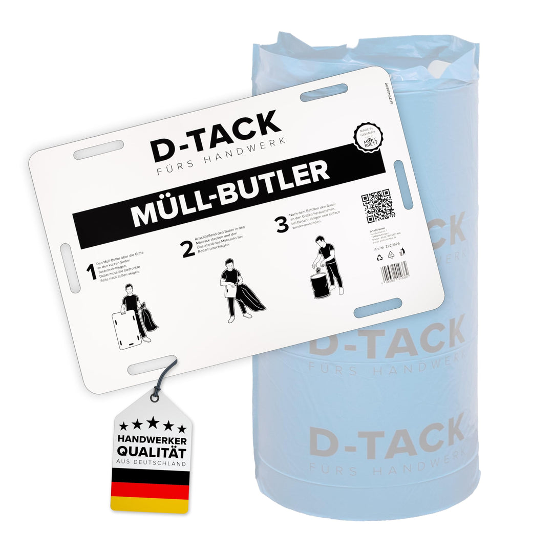 D-TACK Müll-Butler für 120–240l Müllsäcke | Stabiler Sackhalter zum Aufstellen & Befüllen | 110 x 75