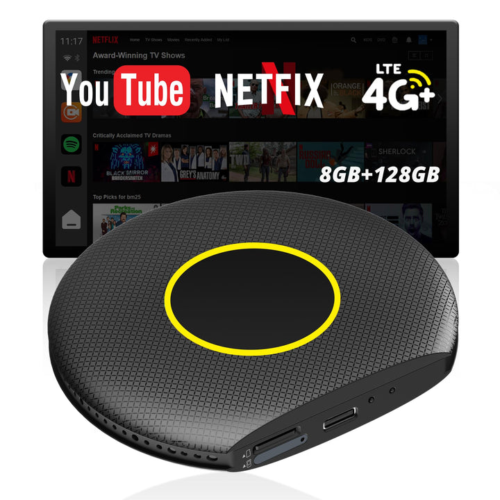 CarPlay Wireless Adapter, Smart AI Box CarPlay Video-Apps, Kompatibel mit Kabelgebundenem Werkseitig