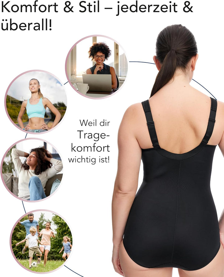 SUSA Body ohne Bügel Cremana / Body Shapewear Damen stark formend / Frauen Mieder / Softer Bodysuit